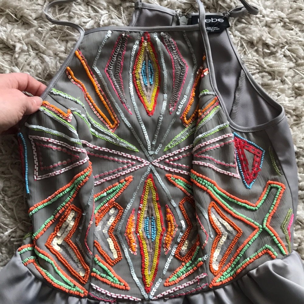 *SOLD Bebe beaded peplum tank - Picture 2 of 3